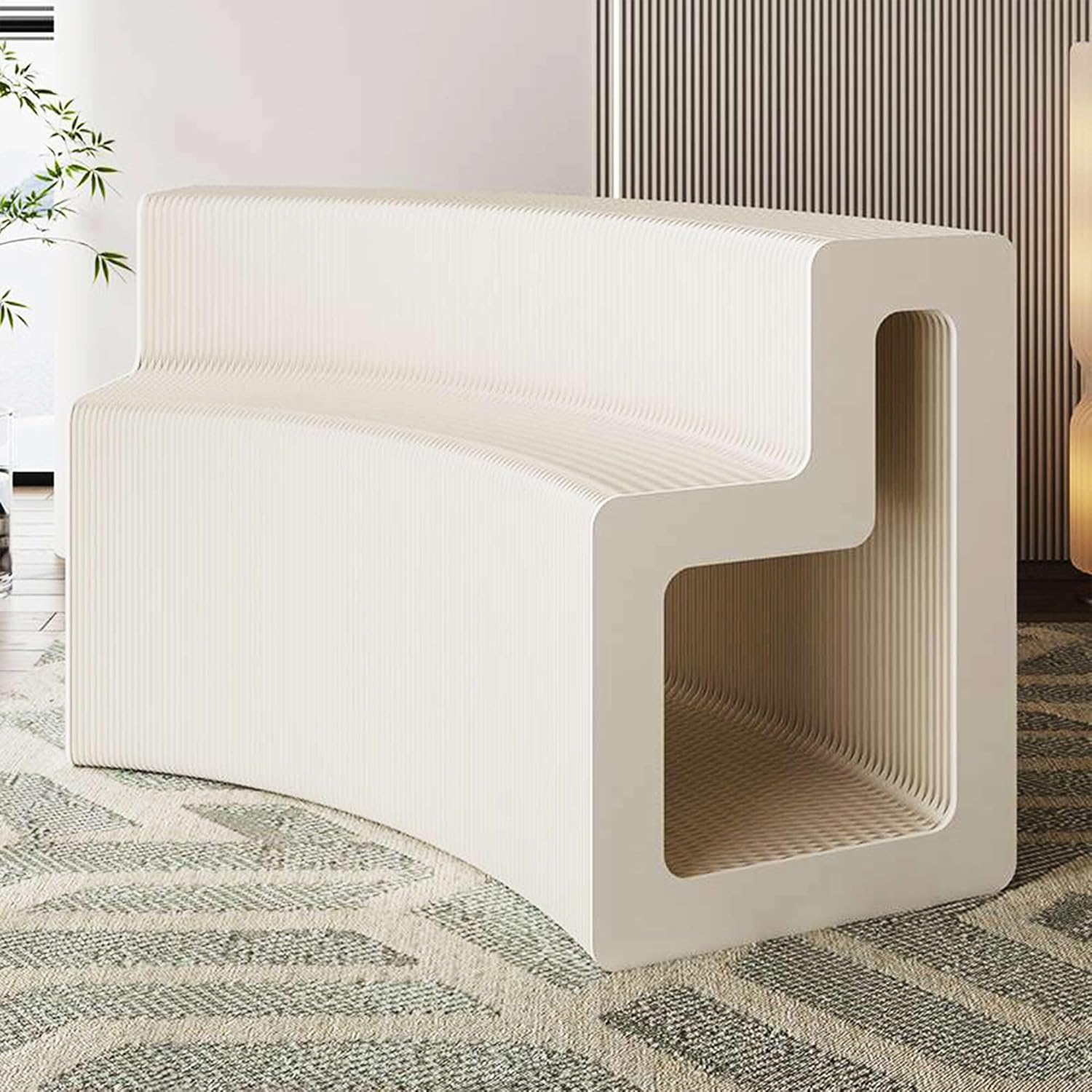 2 Tier Paper Retail Display Tables Folding Shoe Handbag Display Stand Modern Retractable Booth Display Folding Risers Shelf Standing Tables for Boutique, Retail Store & Home Decor,White