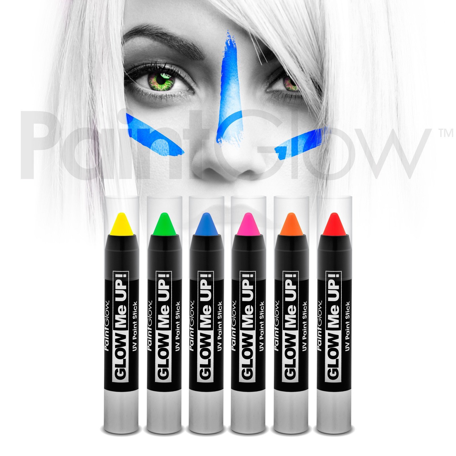 UV Neon Face & Body Paint Stick (6 Pack) uv face paint, face painting