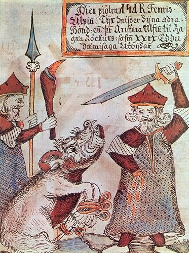 Posterazzi Norse Dios de la Guerra Tyr Battles Fenrir Póster impreso por Science Source, (18 x 24), Varies