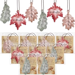 9 Sets Fall Car Air Fresheners Thanksgiving Leaves Hanging Ornament Bulk Autumn Maple Leaf Scented with Essential Oils Fall Thanksgiving Party Favors for Men Women Car Decor Supplies