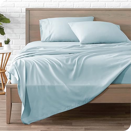 Bare Home Twin XL Sheet Set - College Dorm Size - Premium 1800 Ultra-Soft Microfiber Twin Extra Long Sheets - Double Brushed - Twin XL Sheets Set - Deep Pocket - Bed Sheets (Twin XL, Light Blue)