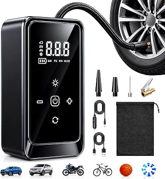 Portable Tire Inflator Air Compressor, 150 PSI Cordless Inflator