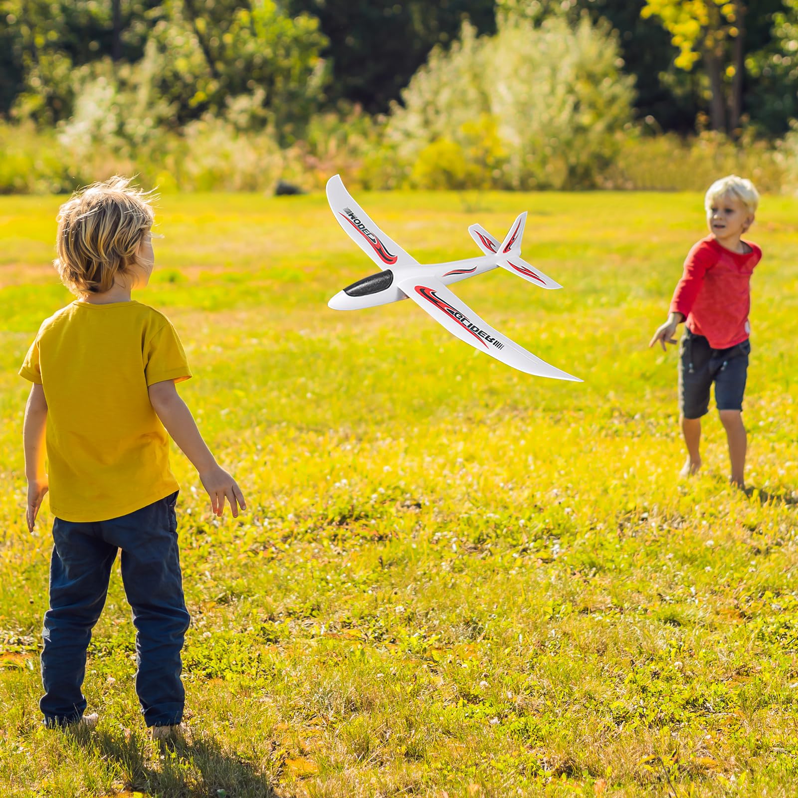 SHINEOFI Avion Planeur en Mousse De 99 Cm, Grand ModèLe à Lancer, 2 Modes De Vol, IdéAl pour Les Enfants, Parfait pour Jouer en ExtéRieur Ou comme Cadeau d'anniversaire