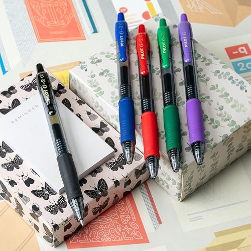 Miniatura 2 de PILOT G2 - Bolígrafos de tinta de gel de primera calidad recargable y retráctiles punta fino tintas de colores surtidos Estuche de 8 paquetes 31128