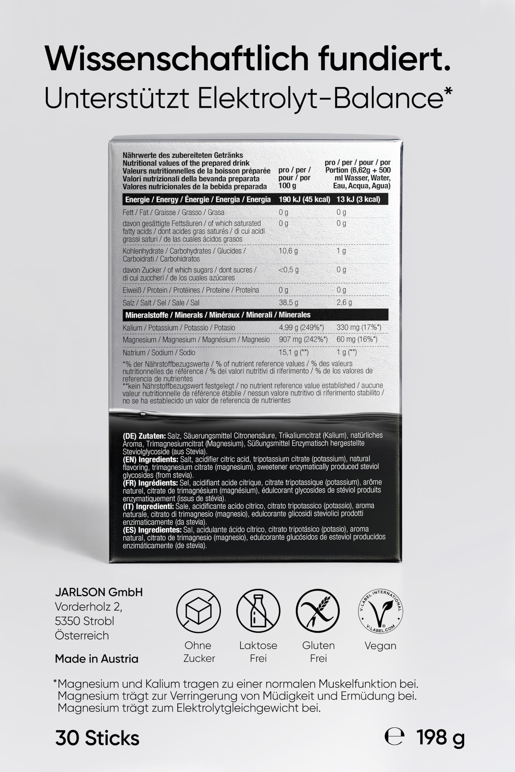 REALIST Electrolitos sin azúcar [30 STICKS] – Electrolitos sin azúcar – Electrolitos en polvo Sport & KETO con 1000 mg de sodio, 330 mg de potasio y 60 mg de magnesio – Fabricado en Austria (melocotón