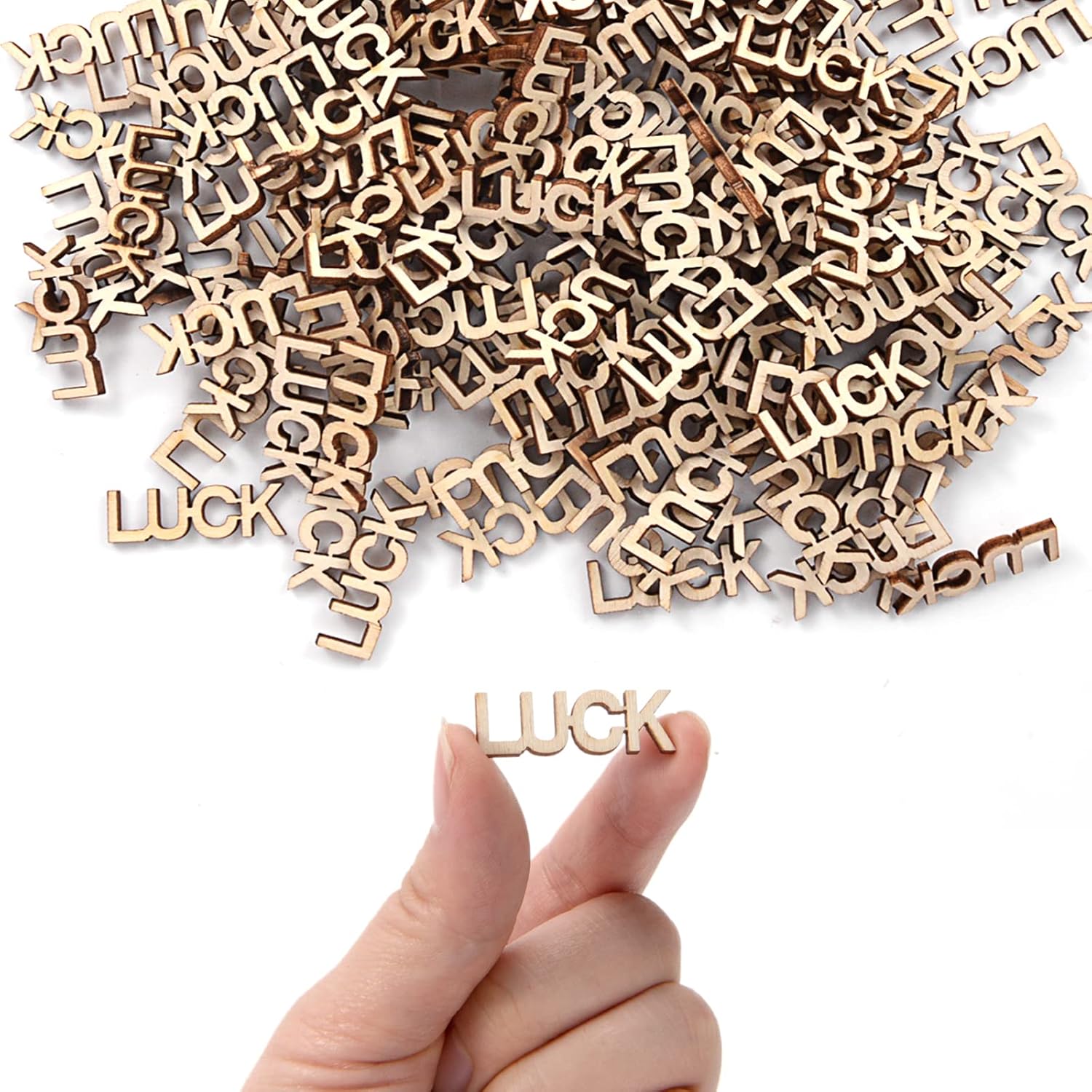 180 Pcs "LUCK" Wooden Cutout Letters Piece Make Your Own Jar of Luck, Luck Gift for Boyfriend, Girlfriend, Husband, Wife or Yourself: Home & Kitchen