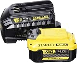 Stanley FatMax Battery Starter Kit SFMCB14M1 (18 Volt, 4.0 Ah, for Entering the Stanley FatMax V20 Battery System, Includes 1 x Quick Charger, 1 x 4.0 Ah Li-Ion Batteries) - 1