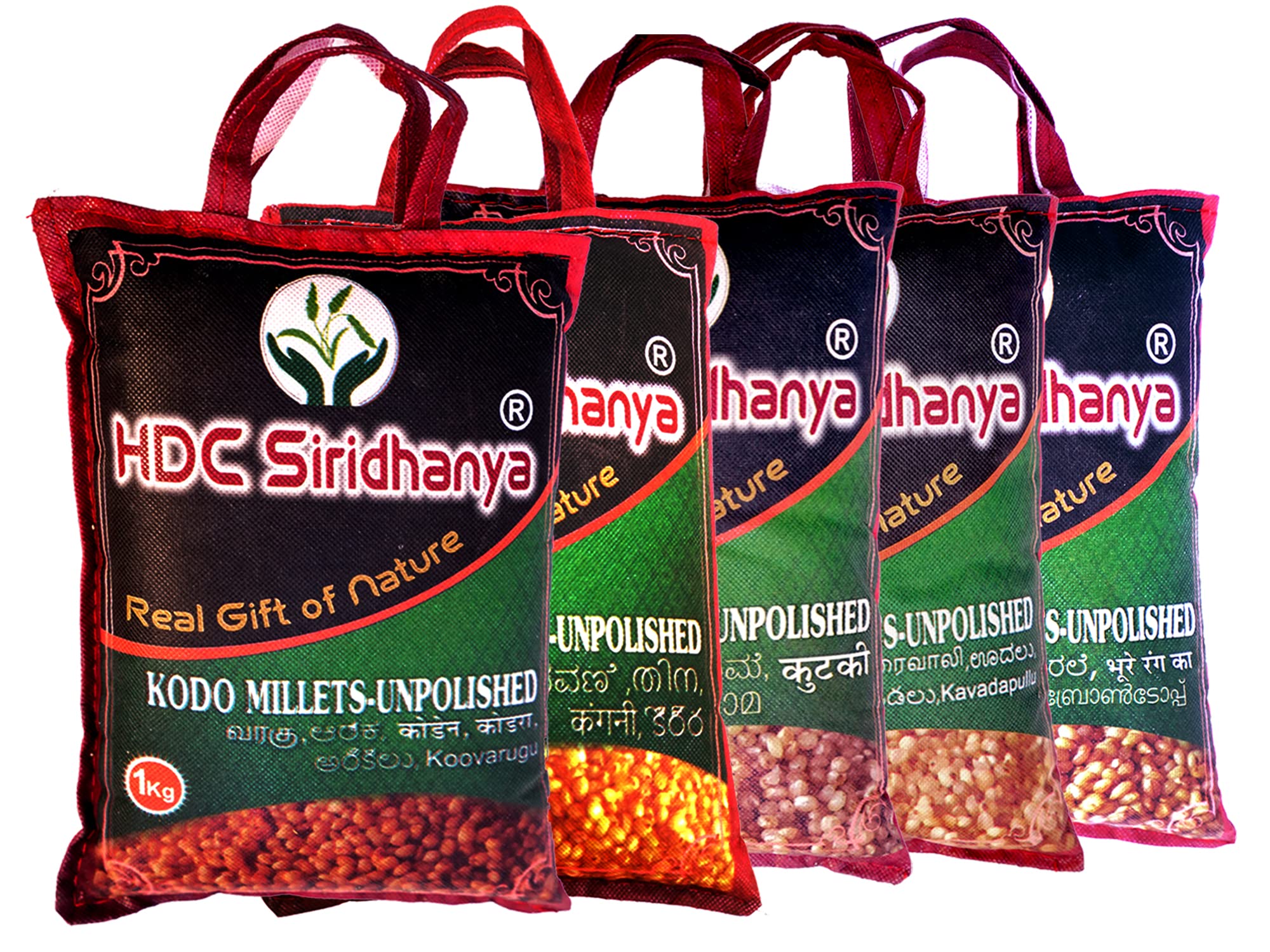 Buy Siridhanya unpolished and Buchi Method Prepared with vacuum packed, [Little, Foxtail, Kodo