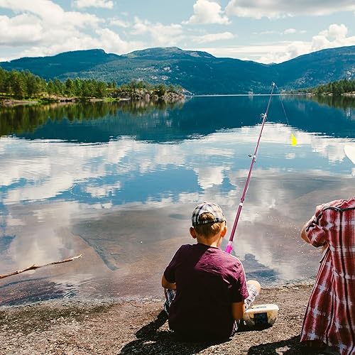 Miniatura 9 de Caña de pescar para niños, caña de pescar telescópica, caña de pescar plegable para niños y carrete con caja de aparejos, línea de pesca, flotador y