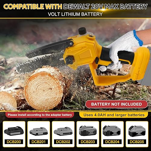 Miniatura 2 de Gpaentsn Mini motosierra inalámbrica de 6 pulgadas para Dewalt de 20 V, 6 pulgadas y 8 pulgadas, mini motosierra eléctrica 2 en 1 con motor sin
