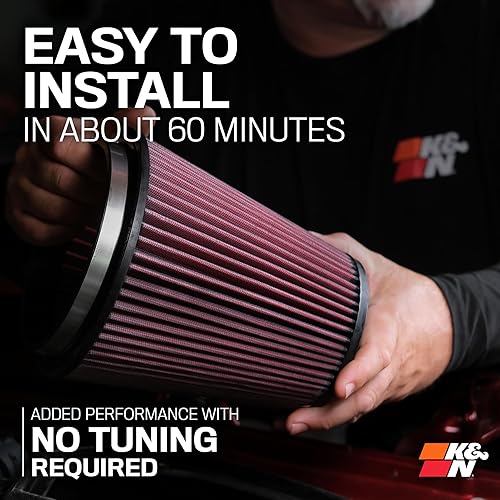Miniatura 8 de K&N Kit de admisión de aire frío aumenta la aceleración y la potencia de remolque, garantizado para aumentar los caballos de fuerza hasta 20 HP