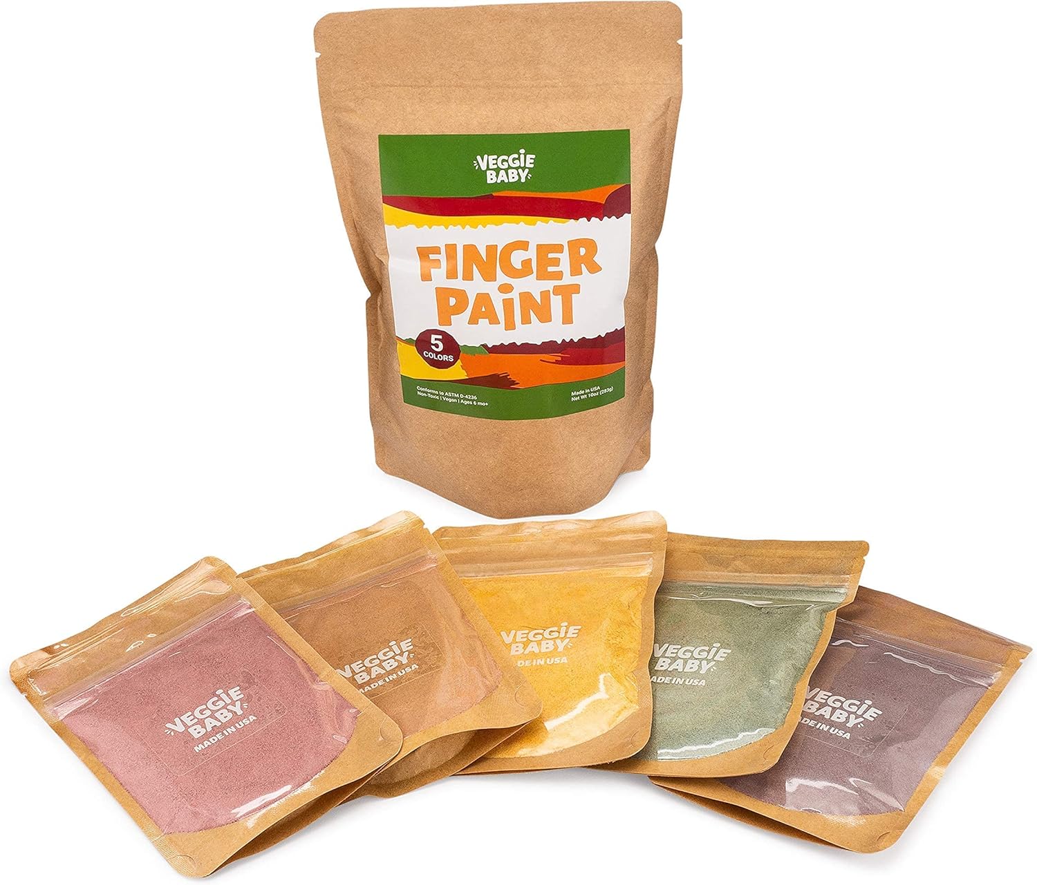 Finger Paints for Toddlers, Vegan Art Pad 60 Sheets, Made in USA