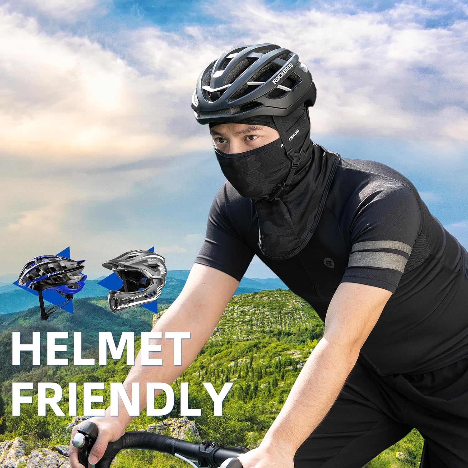 ROCKBROS Balaclava Face Mask for Men Women, Cooling & Breathable Summer Mask,UV Sun Protection for Cycling，Running