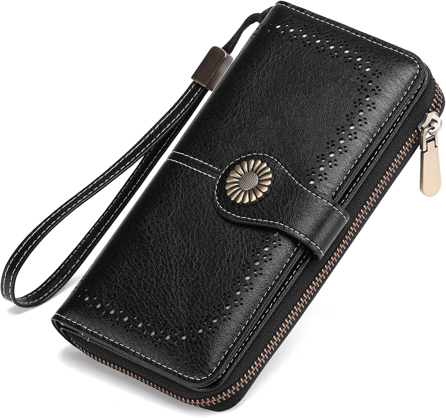 SENDEFN Wallet for Women RFID Blocking Leather Clutch Long Purse Large Capacity Credit Card Holder Wristlet - Image 9