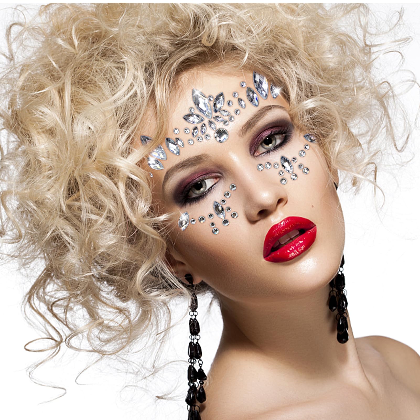Tatuajes Temporales De Piedras Preciosas Y Diamantes De Agua – Set De 2 Joyas Faciales Adhesivas Para Festivales, Fiestas Y Maquillaje