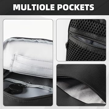 Sling Bag with Zipper Lock Anti Theft Crossbody Bag for Men Women RFID & Water Resistant Chest Bags for Travel(Black)