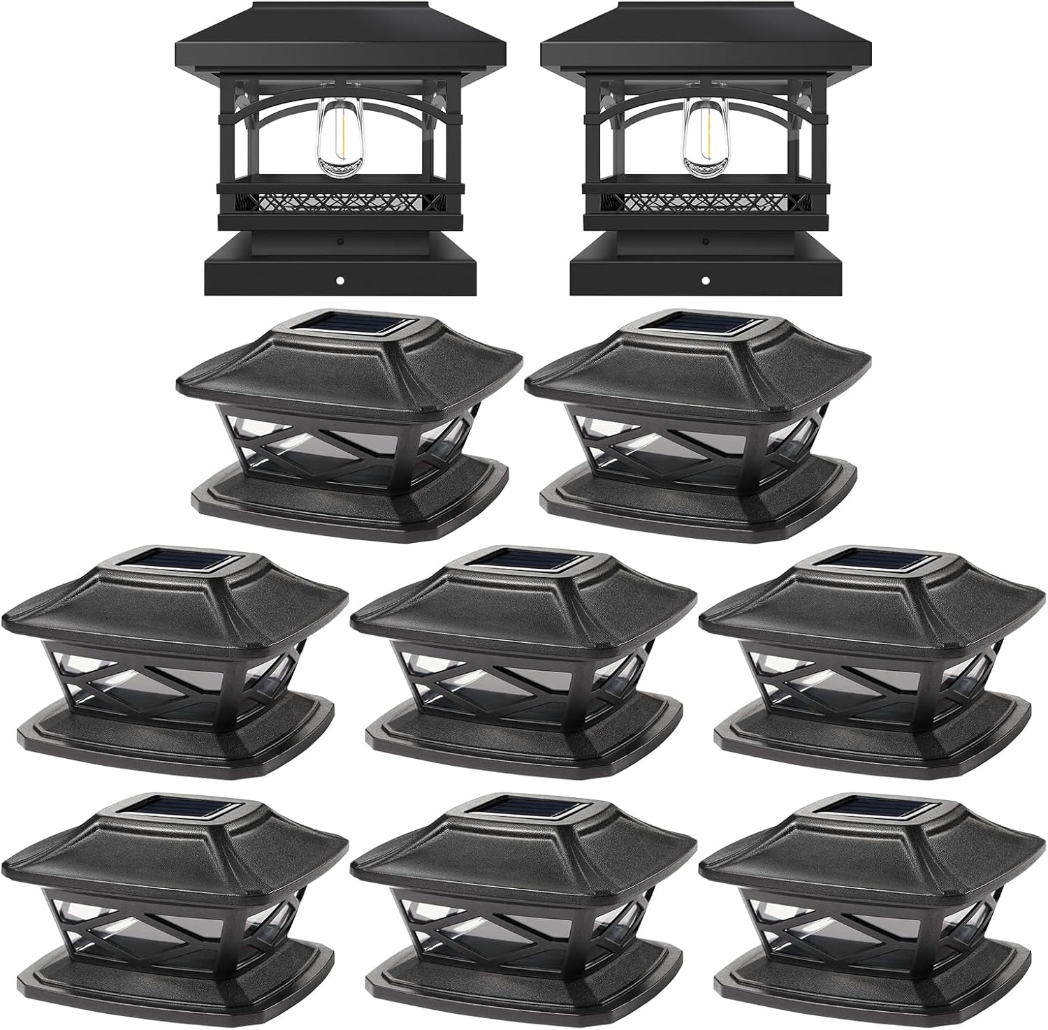 TWINSLUXES Solar Post Lights 2 Modes Waterproof LED Solar Fence Cap