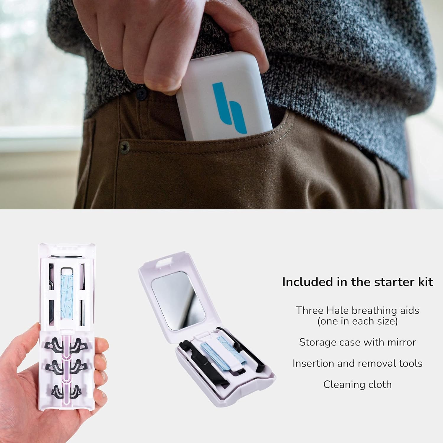 Hale Nasal Breathing Aid Starter Kit | Daily Wear Dilator for Nasal Obstruction, Snoring, Fitness | Mouth Breathing Prevention : Health & Household