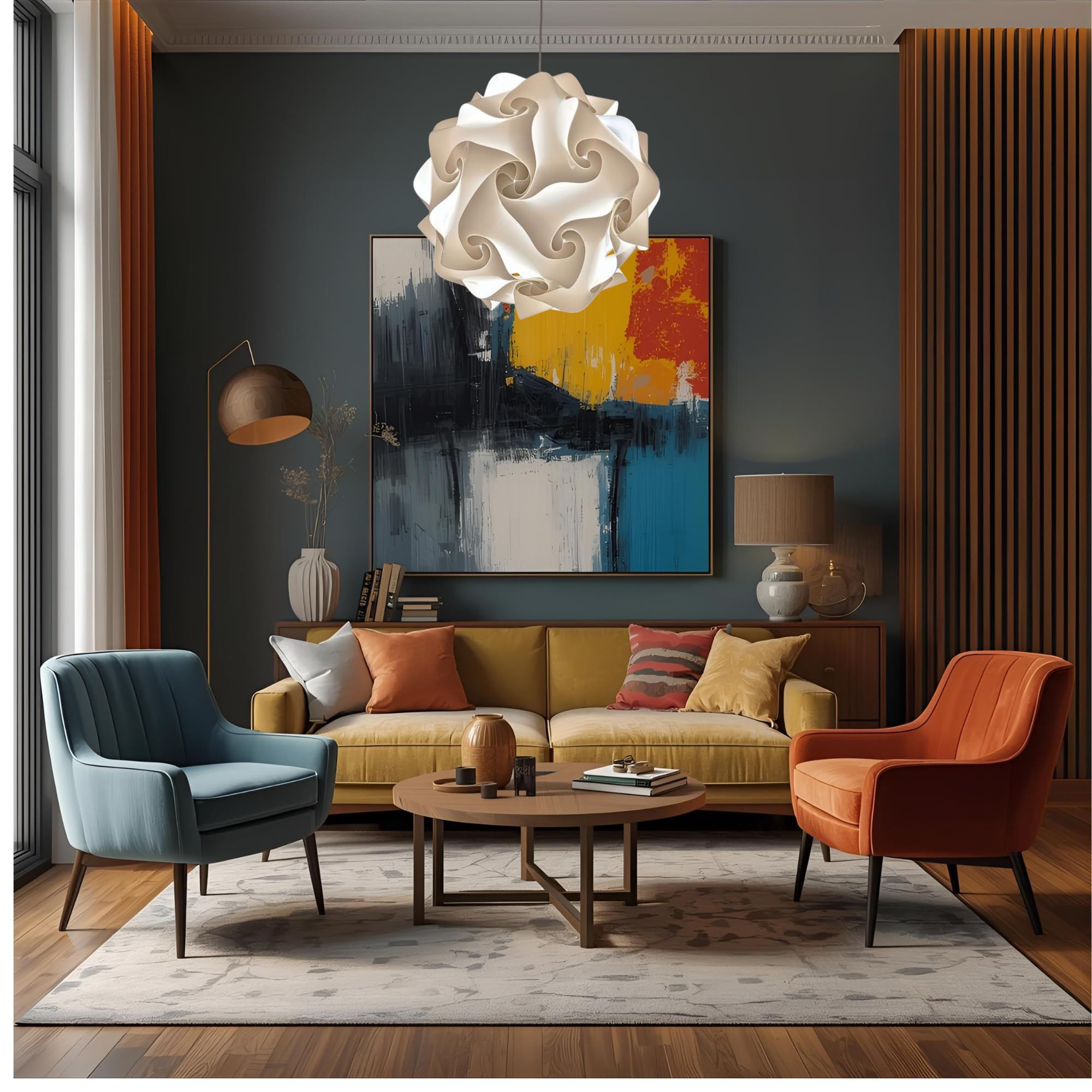 Lampadesign Lampadario da soffitto luminoso soggiorno camera da letto cucina moderno Led Fiocco 35 cm Lampada a sospensione sfera bianca sala pranzo bagno Illuminazione interni Vintage Lampadina led