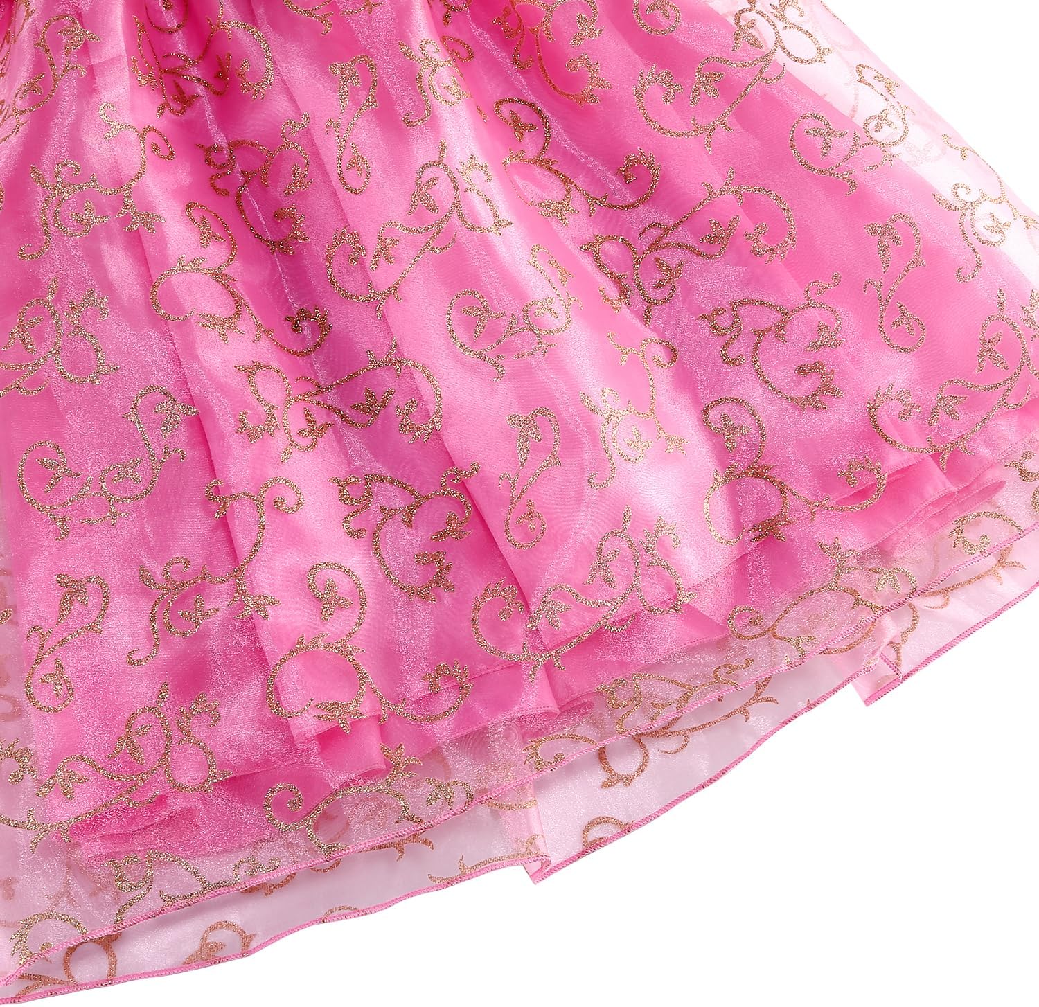Pink Princess Dress for Girls Sparkling Princess Costumes Fancy Halloween Dress Up for Cosplay Carnival Party - Image 8