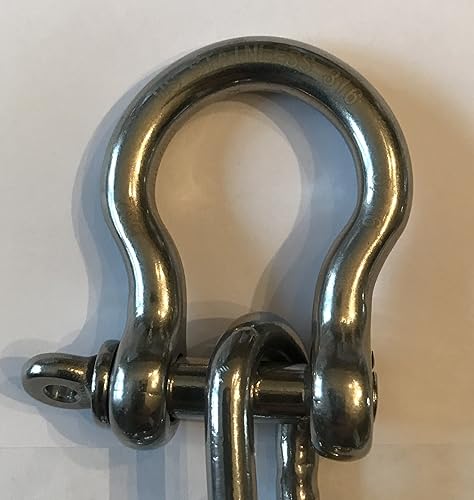 Miniatura 4 de US Stainless Cadena de anclaje de acero inoxidable 316 con grilletes largos de 1/4 pulgadas o 0.236 in por 10 pies