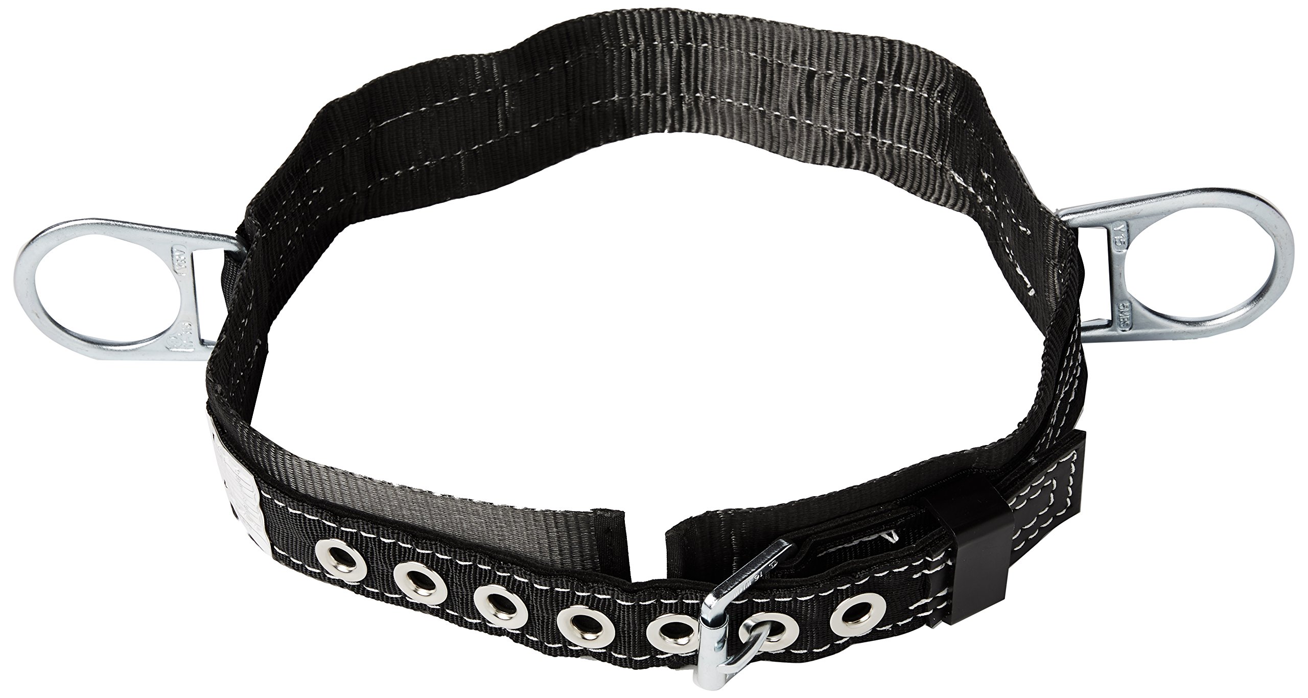 Miller by Honeywell 2NA/LBK Double D-Ring Body Belt with 1-3/4-Inch Webbing and 3-Inch Back Pad, Large, Black
