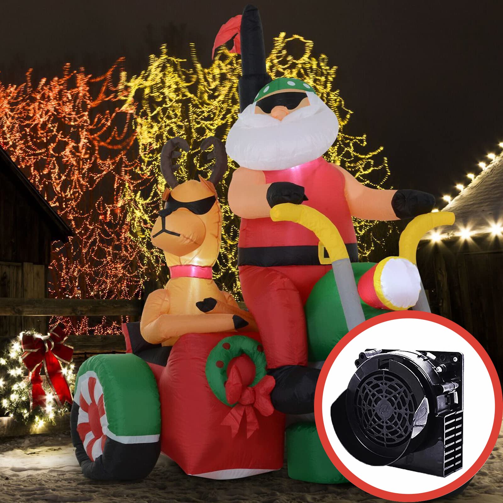 Ersatz Gebläse Für Aufblasfiguren - 12V Luftgebläse Mit LED Lichterkette