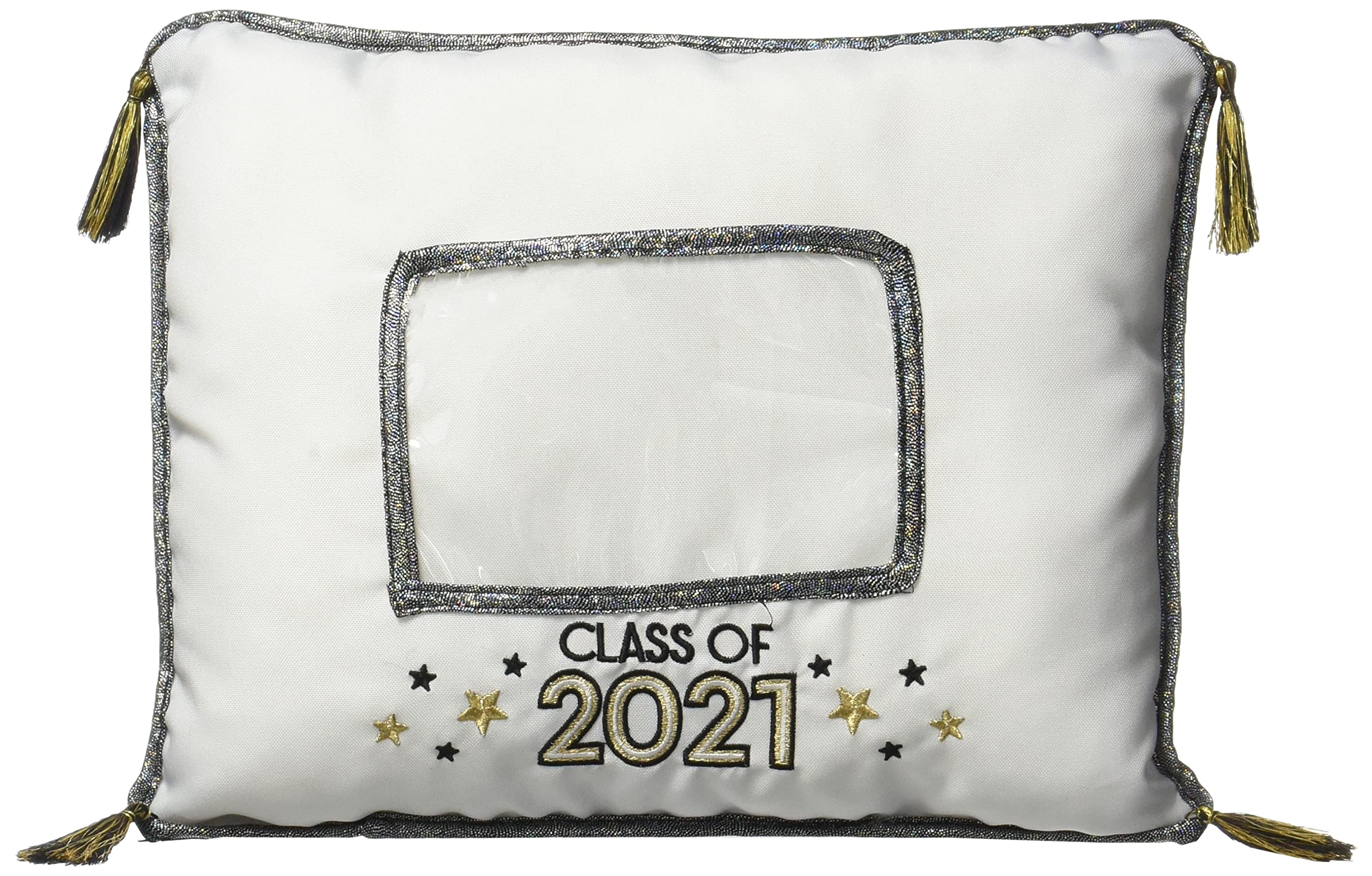 amscan Class of 2021 Graduation Autograph Pillow with Photo Insert | 15" x 14 1/2" x 4" | White | 1ct
