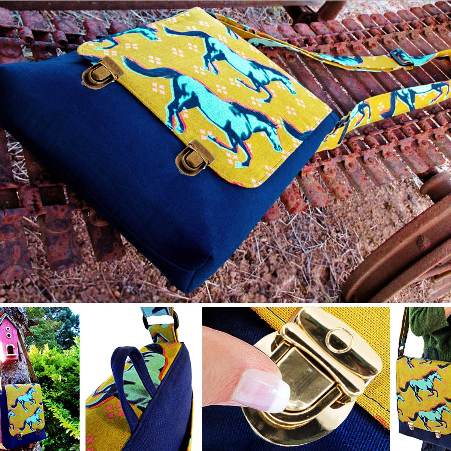 Weddecor 39 Mm X 20 Mm Fermoir Twist & Turn Fermoir Rond Fermeture De Remplacement Métal Attaches Sac, Sac à Main, Cuir, Art & Artisanat, Projets De Bricolage, Or, 10 Pcs