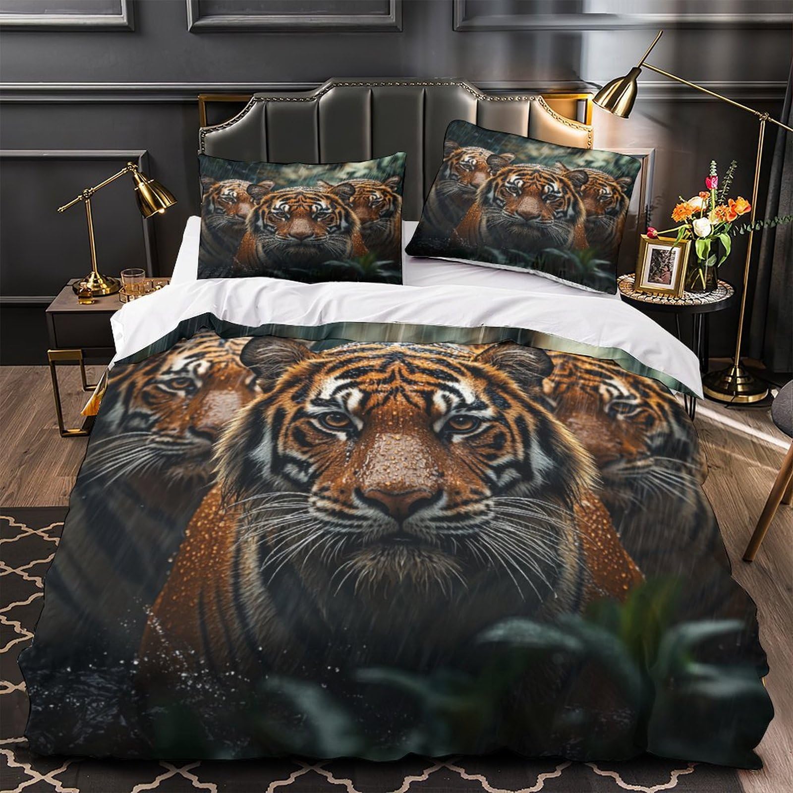 Housse de couette photographie faune sauvage en microfibre premium 260x220cm Super King