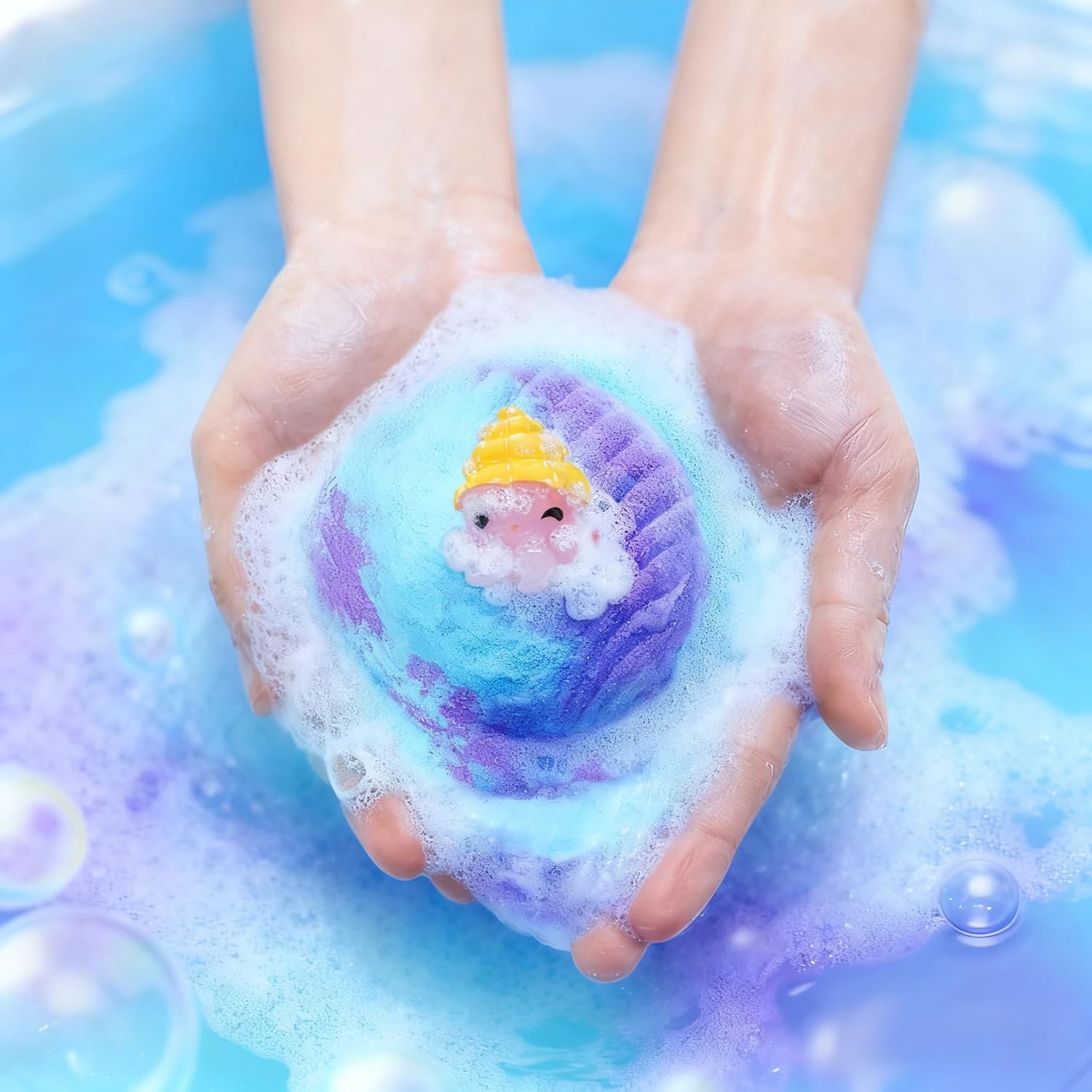 Ocean Bath Bombs for Kids with Toys Inside, 12 Pack Kids Shell Bath Bombs with Surprise Sea Animal Toys for Boys Girls Handmade Bubble Bath Fizzies Birthday Christmas Gift Set - Image 5