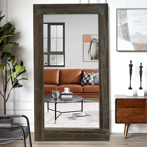 Miniatura 48 de NeuType - Espejo de cuerpo completo, espejo de pie de cuerpo completo, 64 x 21 pulgadas con soporte, espejo de pie para colgar o apoyar contra