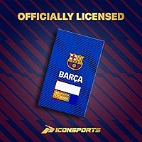 Vista 8 de Icon Sports Chaqueta deportiva de fútbol con licencia oficial del FC Barcelona, unisex para adultos