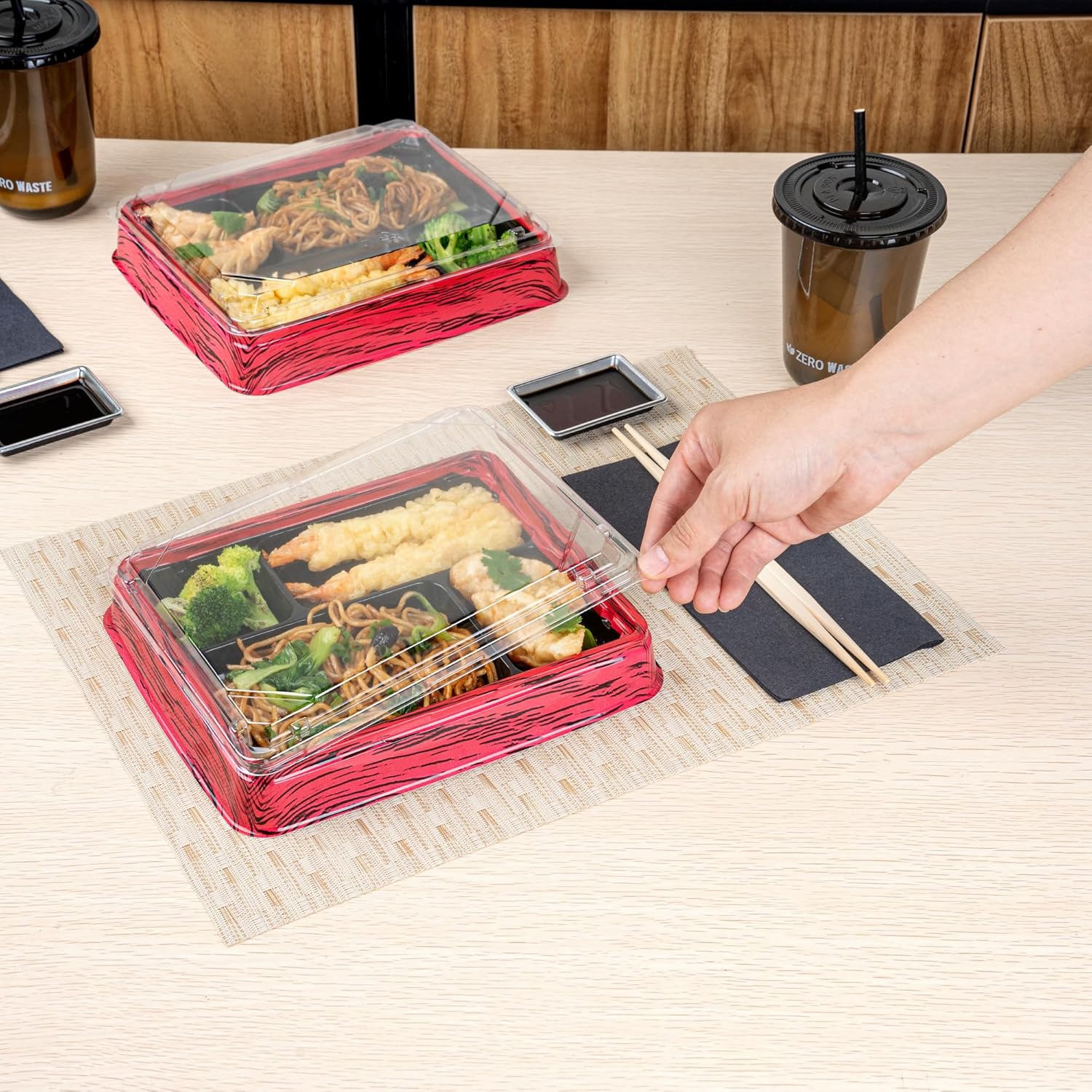 Restaurantware-LIDS ONLY: 8.6 x 7.2 x 0.8 Inch Clear Lids For Bento Boxes, 100 Disposable Container Lids - Bento Boxes Sold Separately, Tight Seal, Clear Plastic Lids, Ideal For Take Out