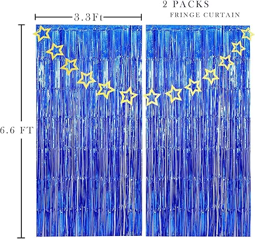 Miniatura 4 de Cortinas de flecos de papel de aluminio, decoración de fiesta, paquete de 2 cortinas de oropel para fiestas, serpentinas de puerta, telón de fondo