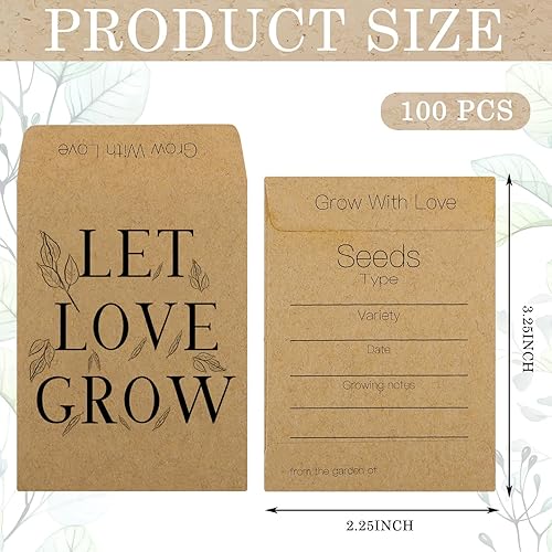 Miniatura 2 de Teling 100 paquetes vacíos pequeños sin rellenar, sobres rústicos autoadhesivos, sobres rústicos, almacenamiento de flores, recuerdos de fiesta