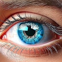 GLAMLENS Coloured contact lenses - blue Amalfi Blue + container. 1 pair (2 pieces) - 90 days - without graduation - 0.00 diopter - soft - silicone hydrogel contact lenses