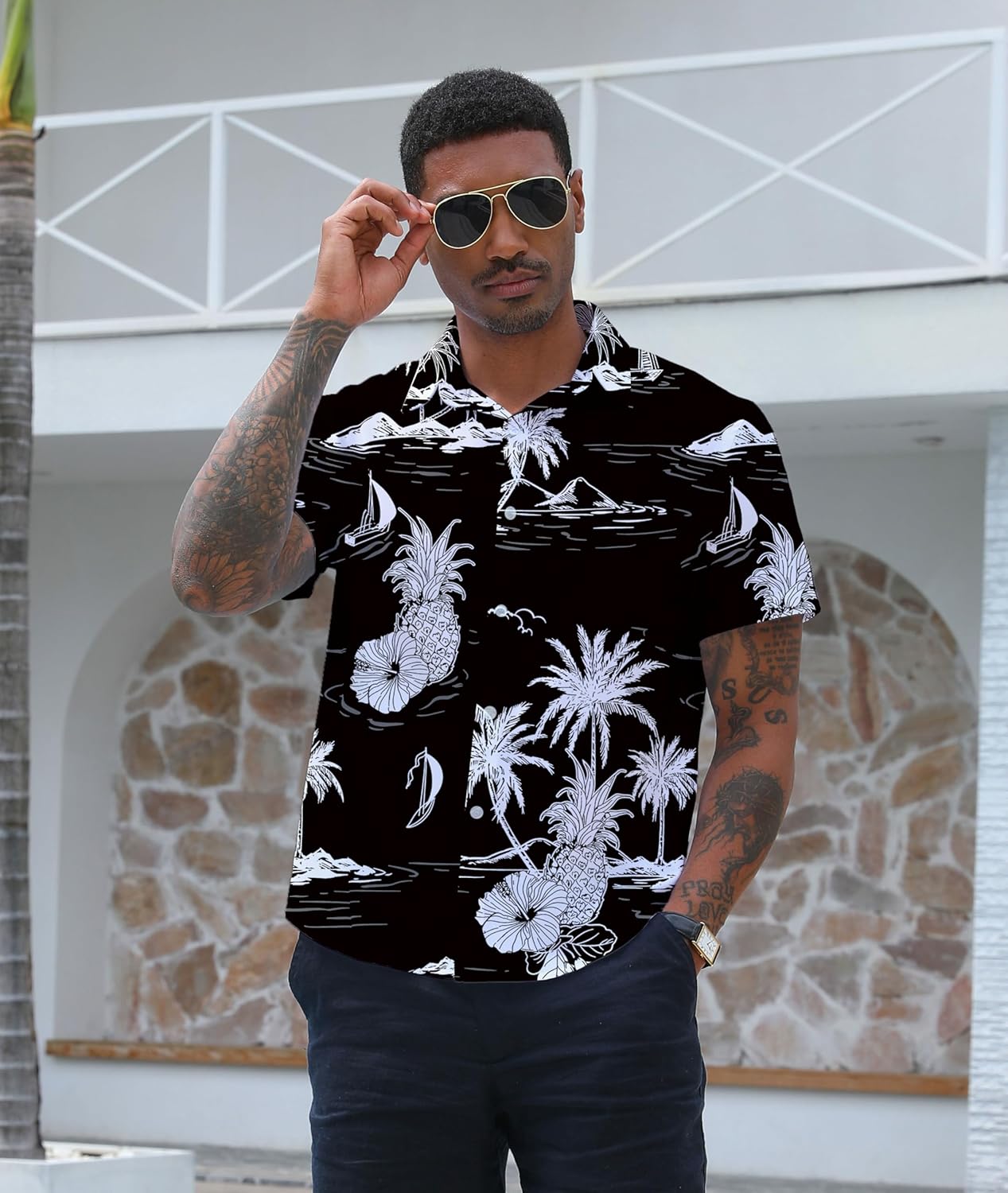 Hawaiian Shirt for Men Summer Casual Beach Button Down Short Sleeve Printed Tropical Vacation Shirts - Image 8