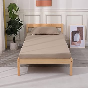 ベッドフレーム Single bed with Hard mattress Vivo Technologies Solid Wooden Bed Single Bed Frame,Pine Wood Bed
