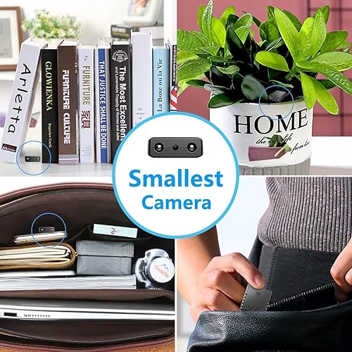 【Free 64G】 Smallest Wireless WiFi Battery Camera,Hidden Camera,Spy Camera with HD4K Video Recording Live Feed,Baby Monitor,Night Vision,Motion Detection,Cloud Storage for Security with iOS Android