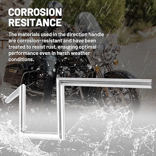 Miniatura 13 de OUMUR Manillar de motocicleta de 8 pulgadas de altura de 1 pulgada Ape Hanger Z-Bars para Harley Sportster XL883 XL1200 Softail Dyna para Yamaha