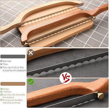 Uprichya Bread Knife for Homemade Bread Sourdough, Serrated Bread Slicer & Bread Bow Knife with Ergonomic Grip for Easy, Clean & Even Slicing