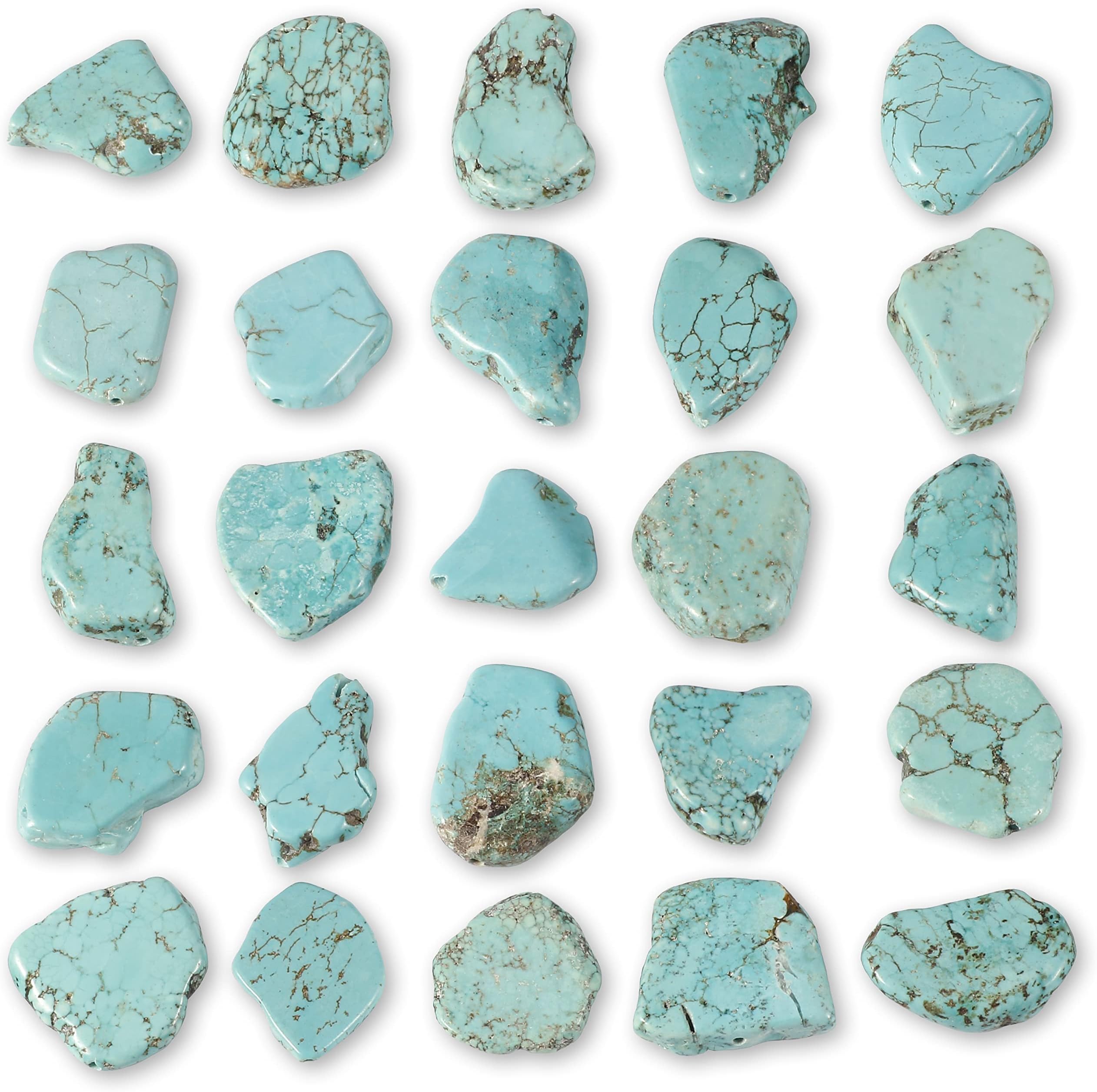 Coiris 25 Pcs Turquoise Gemstone Ultra-Small Irregular Shape Chips Stone Loose Beads for Jewelry Making(ZS-1134-XS)