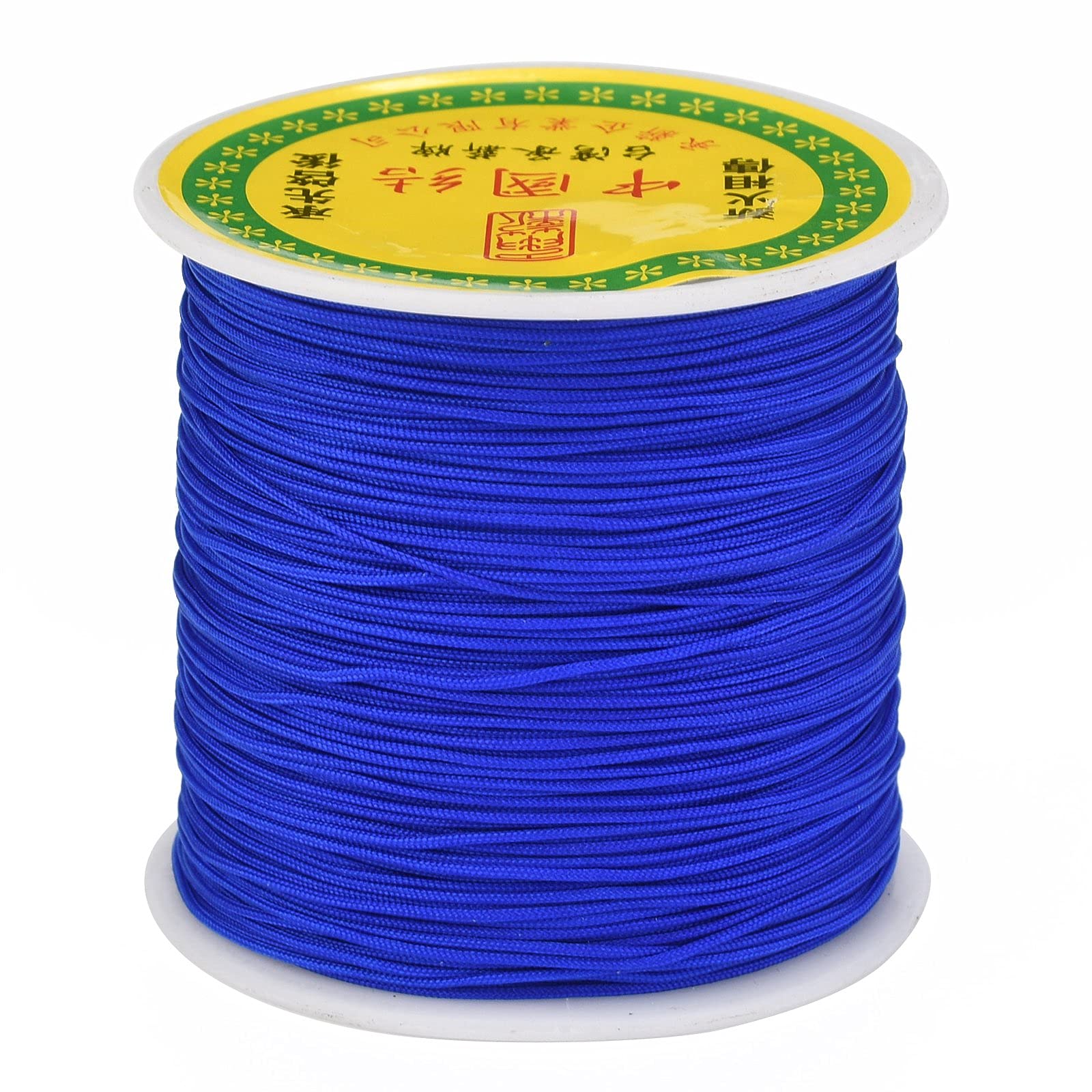 100 Yards 0.8mm Braided Nylon Crafting Thread Chinese Knotting Beading String Macrame Cord Rope for Necklace Bracelet Jewelry Craft Making, Blue