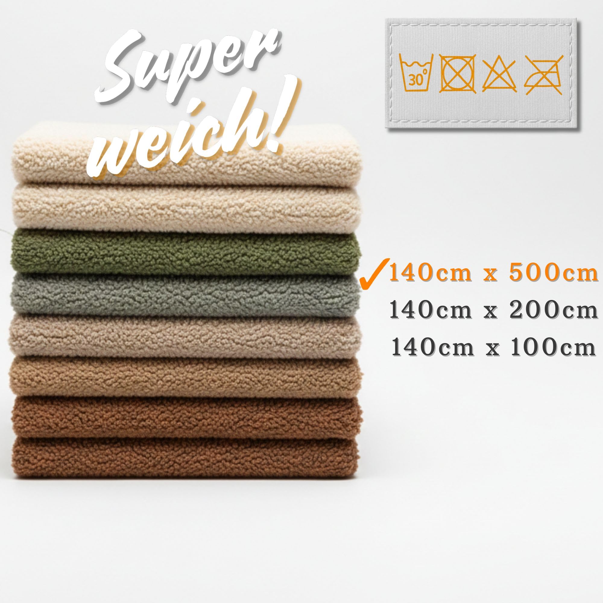 Tissu Bouclé au Mètre Bouclette Douce 5 M x 140 cm - Tissus Ameublement pour Canapé Fauteuil Coussin Rideaux Robuste Respirant et Chaleureux avec Oeko Tex Marron