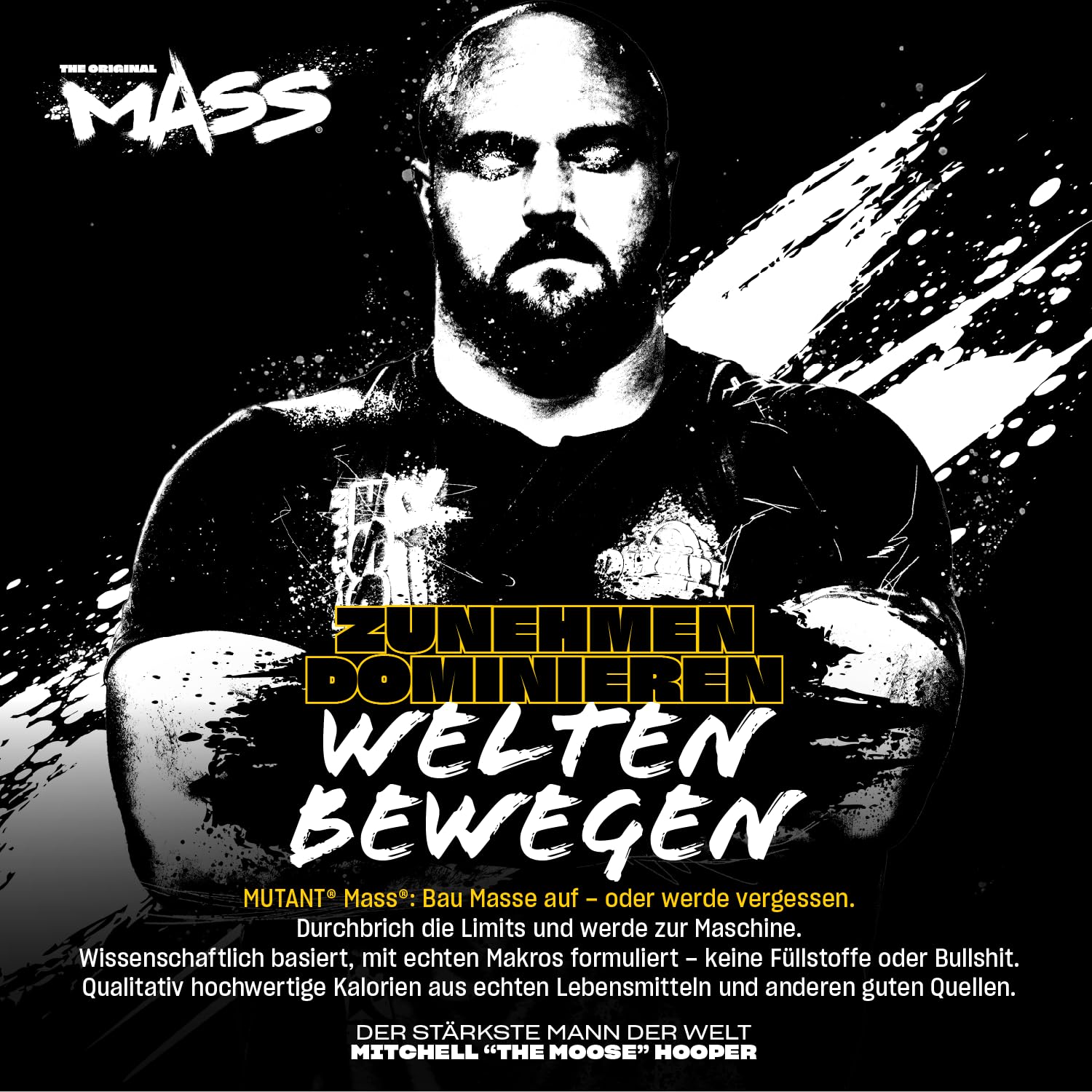 MUTANT Mass | Muskelaufbau | 1100 Kalorien, 56 g Protein, Vollwert-Kohlenhydrate, BCAAs und Glutamin | Ultimativer Hardcore Weight Gainer Shake | 6800 g | Vanilleeis