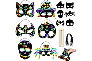 MGparty Halloween Crafts: Unleash Your Inner Artist with 42 Pcs of Spooky Scratch Masks