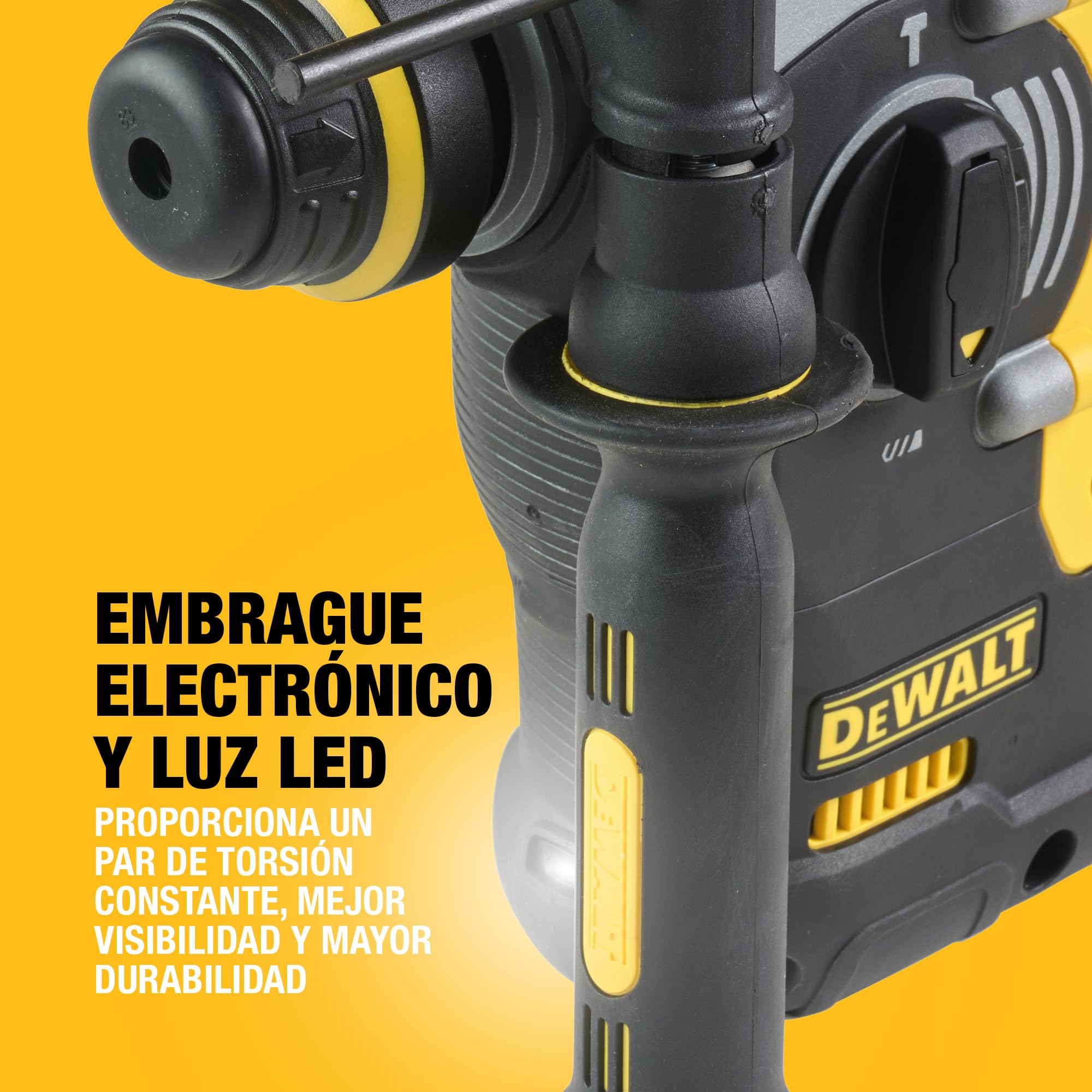DEWALT Taladro Percutor SDS-Plus sin escobillas XR 18V de 24 mm con 2 baterías de 5Ah, cargador multi-voltaje XR y caja de herramientas resistente TSTAK, DCH273P2T-QW.