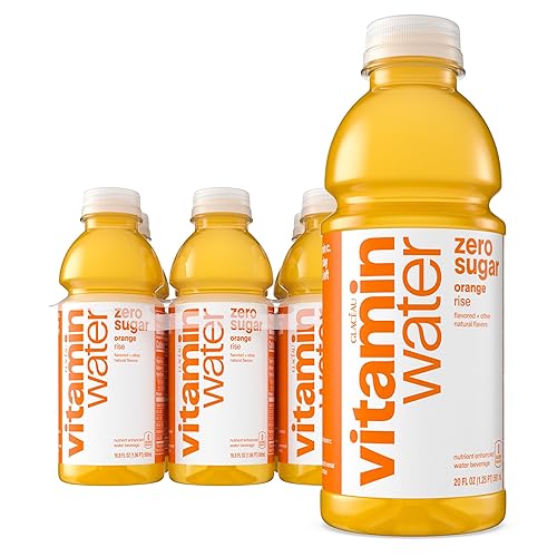vitaminwater Aumento cero de azúcar, agua mejorada con electrolitos con vitaminas, bebidas de naranja, 20 onzas líquidas, paquete de 12