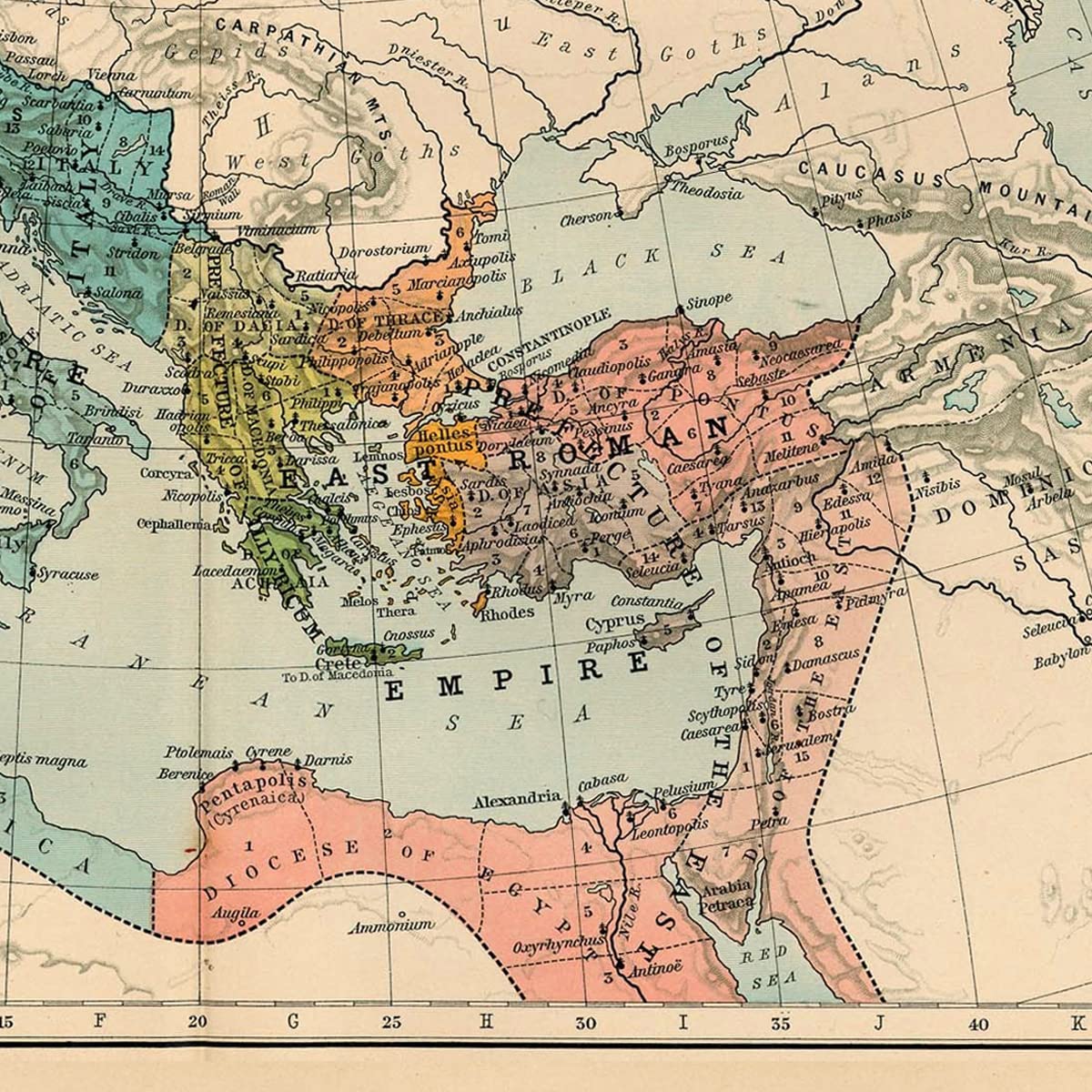 Amazon.co.jp: 古代ローマ帝国 地図 ポスター A1 (フレーム付